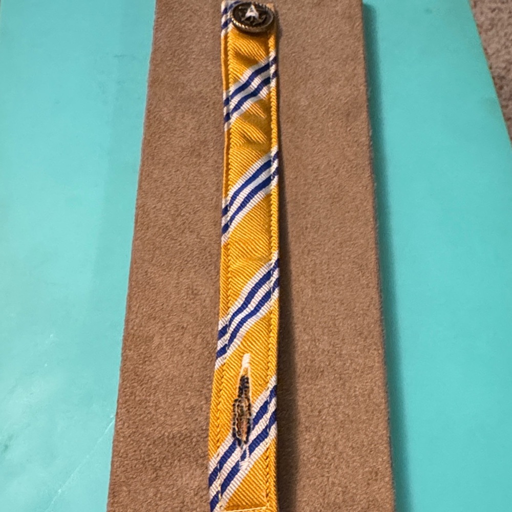 Yellow and Blue Striped Men's wrist band